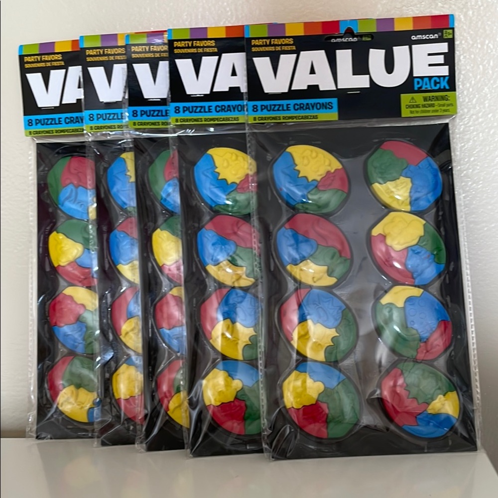 Amscan Multicolor Puzzle Crayons Value Packs